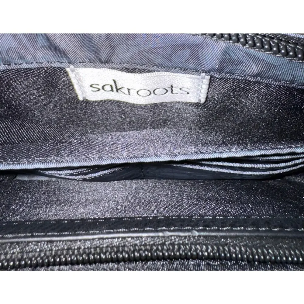 Sakroots Paisley Floral Zip Wallet Ecotwill‎ Corin Flap Black Neutral Wristlet